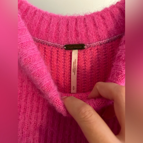 Free People Hot Pink Alpaca Sweater - Picture 3 of 6